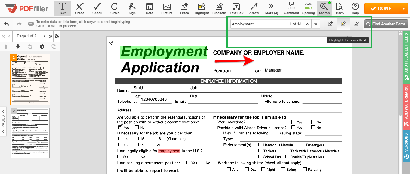 PDFfiller integration with Egnyte account