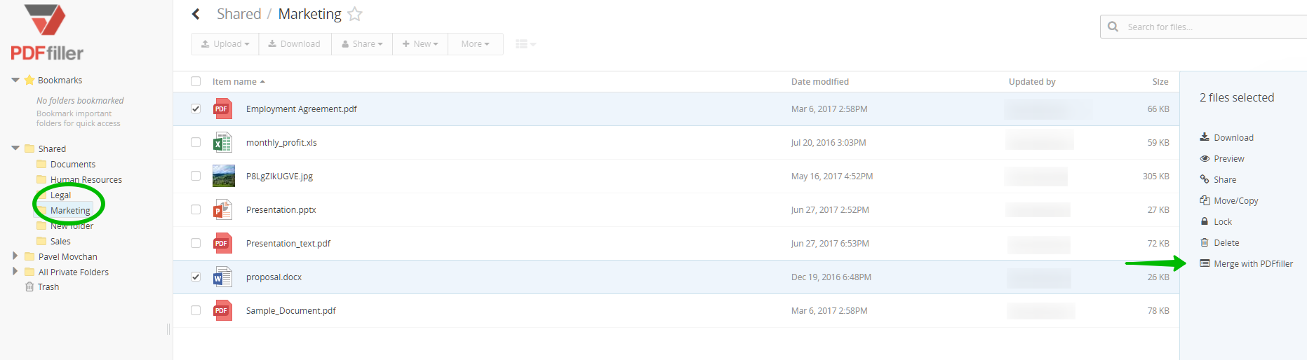 PDFfiller integration with Egnyte