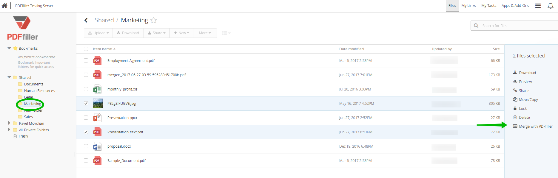 PDFfiller integration with Egnyte