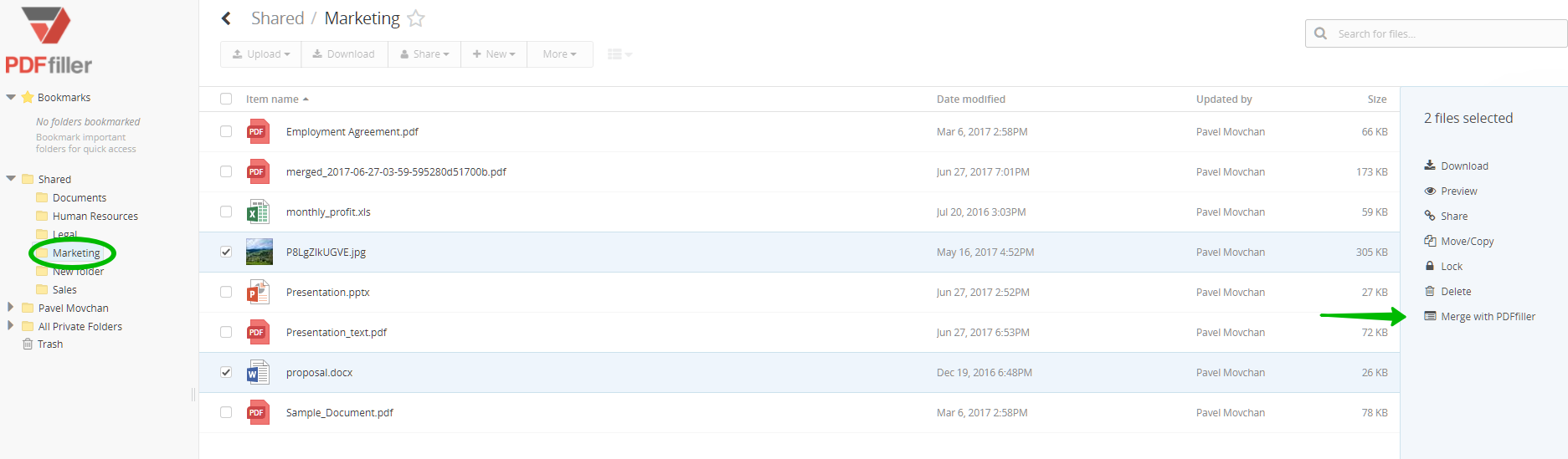 PDFfiller integration with Egnyte