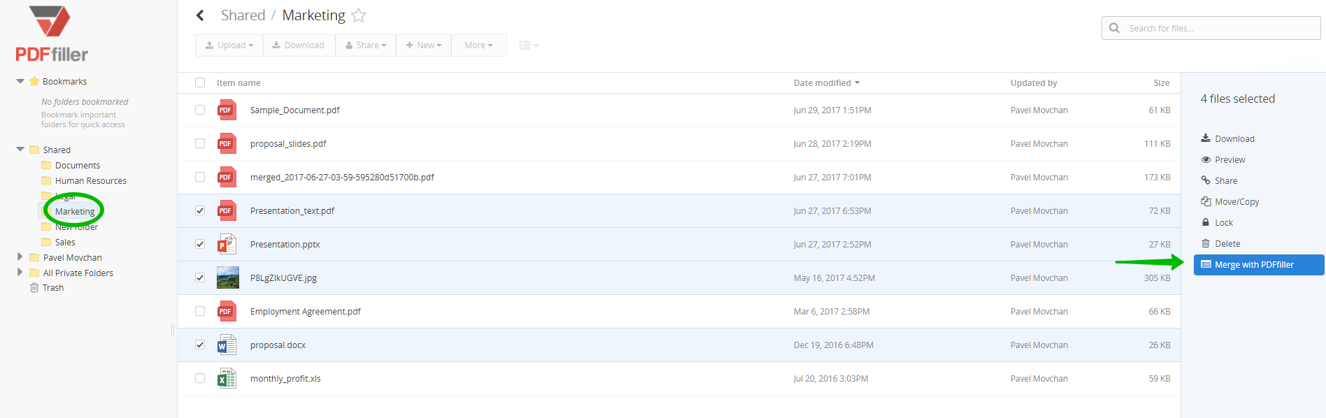 PDFfiller integration with Egnyte