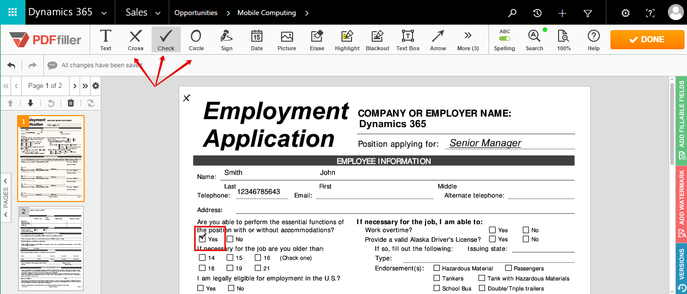 DaDaDocs for integration with Dynamics 365