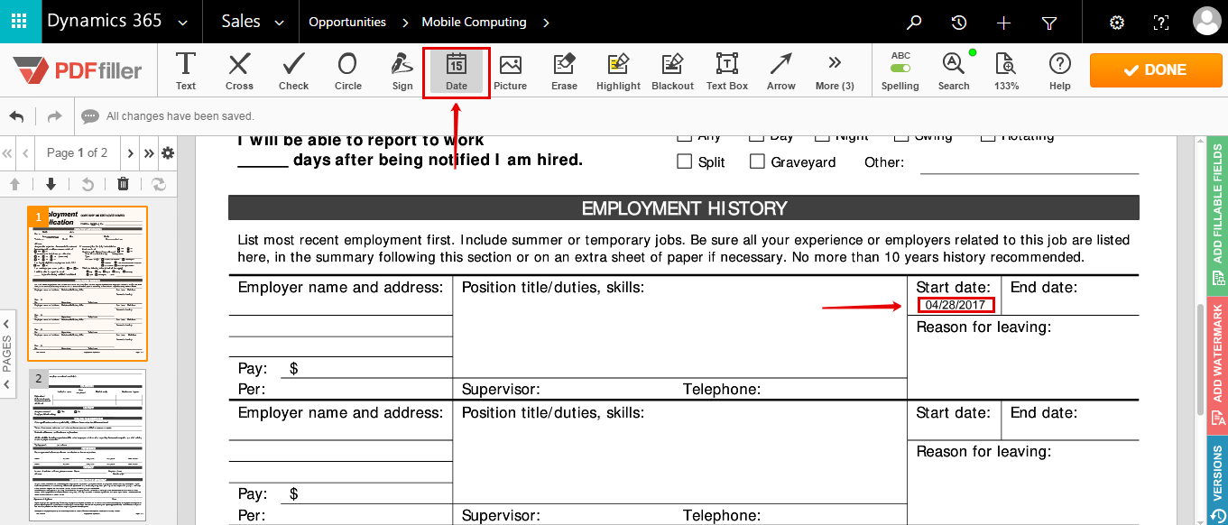 DaDaDocs for integration with Dynamics 365