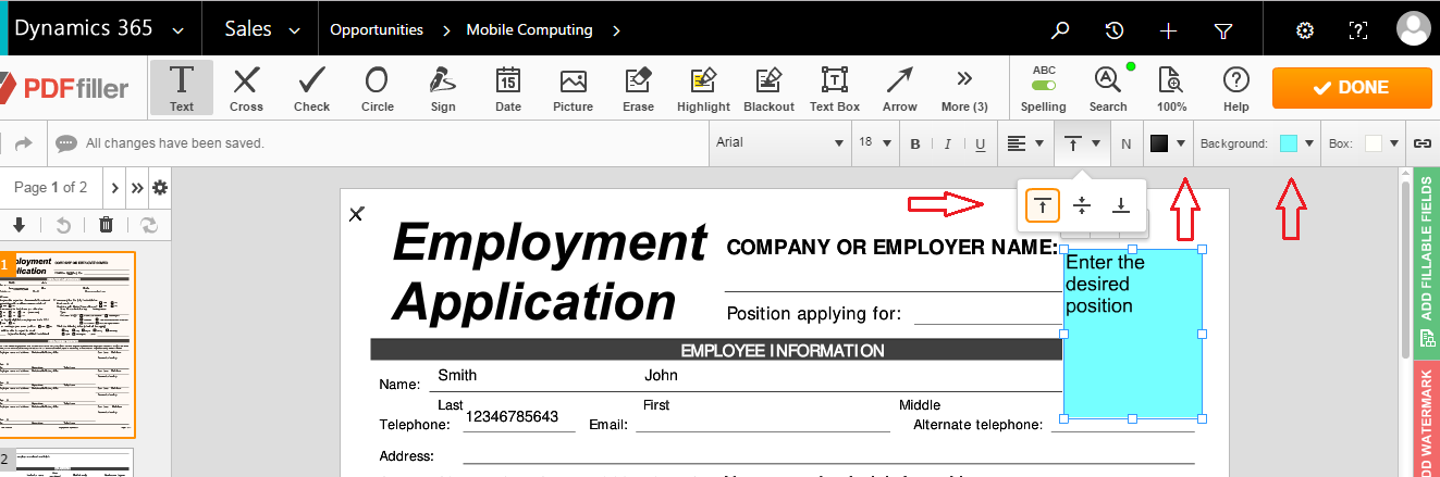DaDaDocs for integration with Dynamics 365