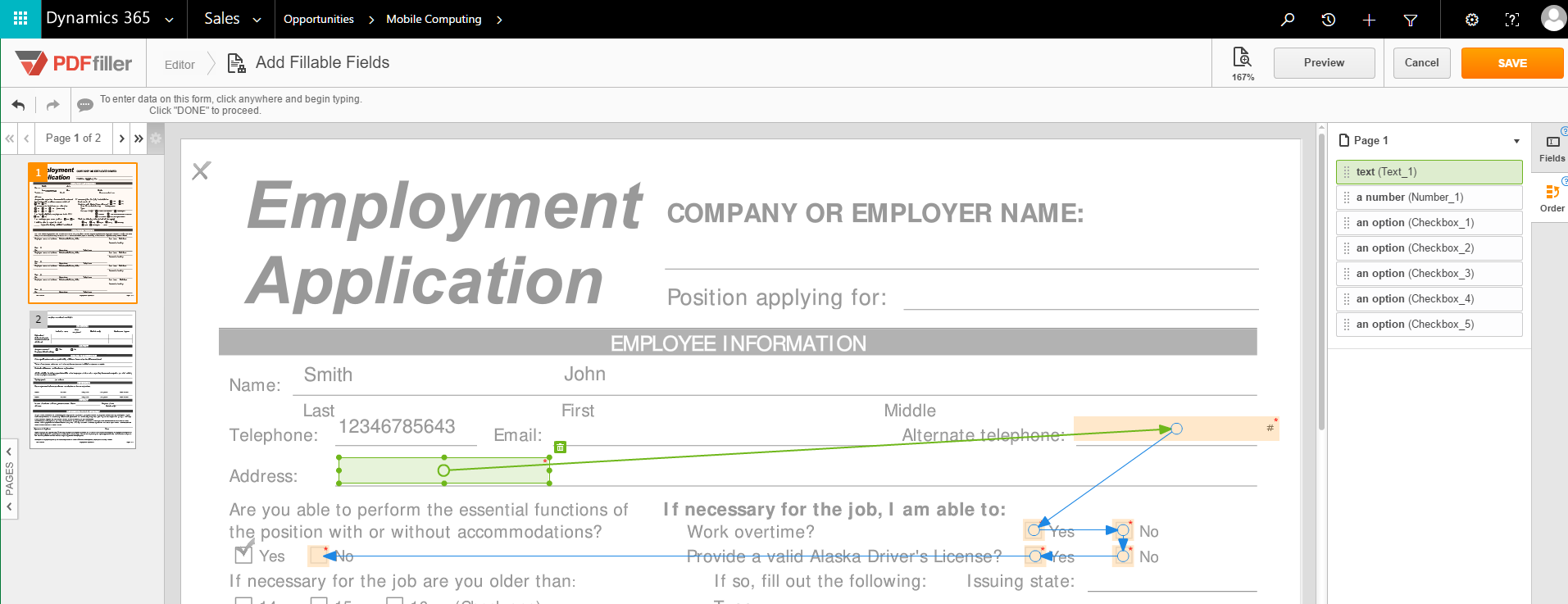 DaDaDocs + Dynamics 365 integration
