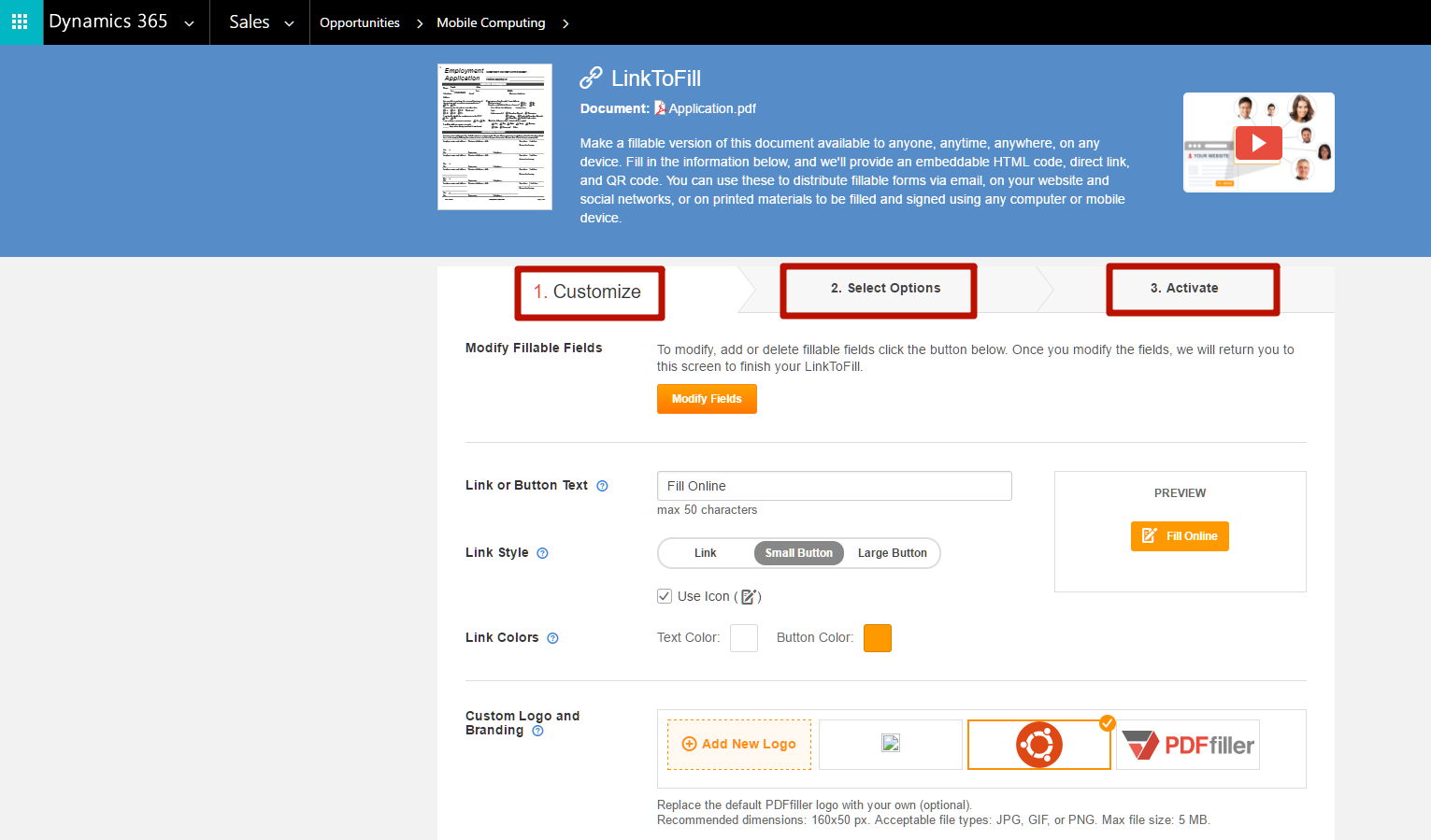DaDaDocs Dynamics 365 integration