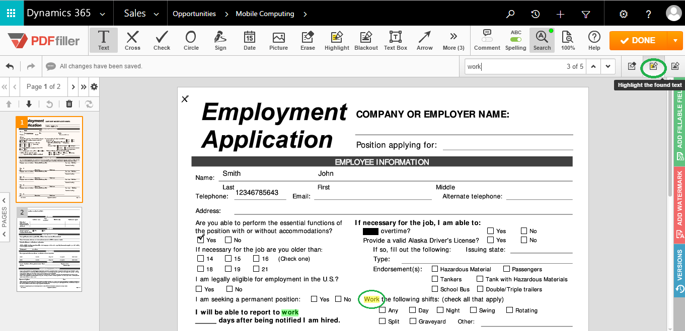 DaDaDocs integrates with Dynamics 365
