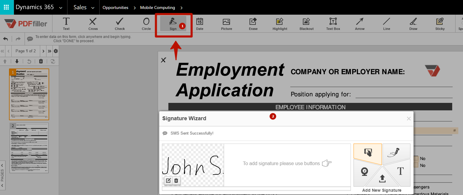 DaDaDocs for integration with Dynamics 365