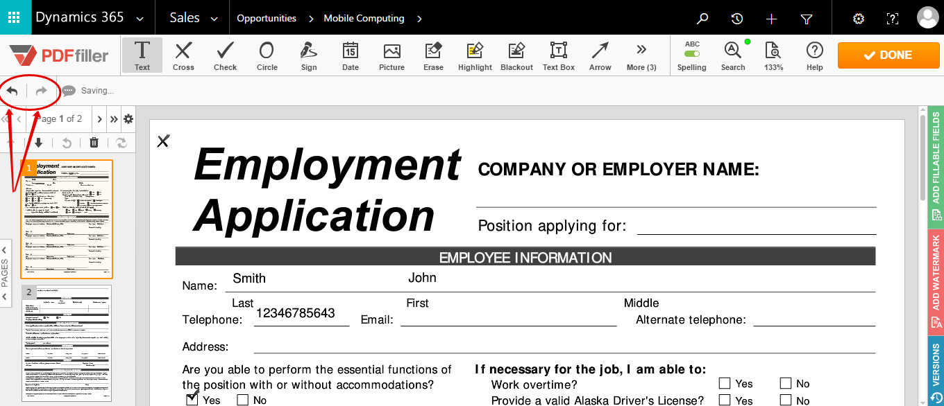 DaDaDocs for integration with Dynamics 365