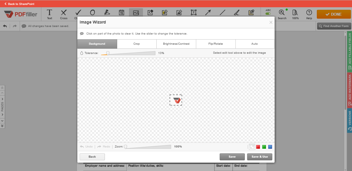 PDFfiller integrates with SharePoint