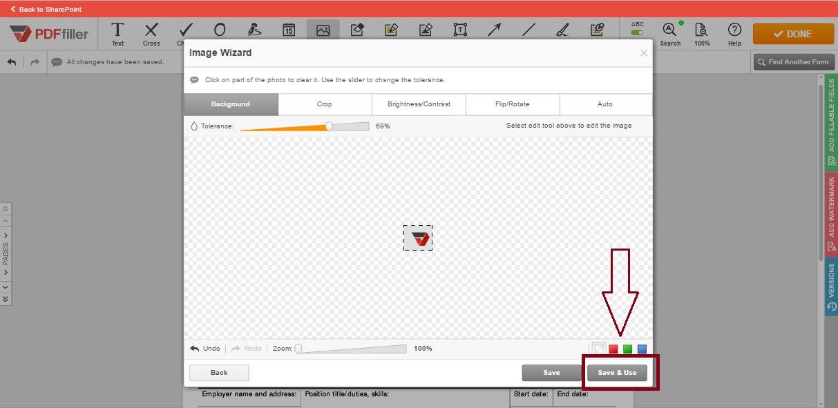 PDFfiller integrates with SharePoint account