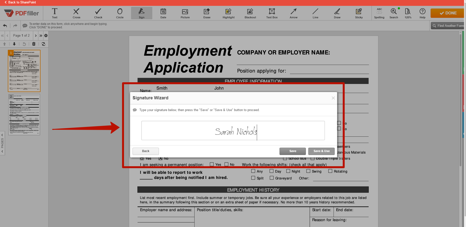PDFfiller for integration with SharePoint