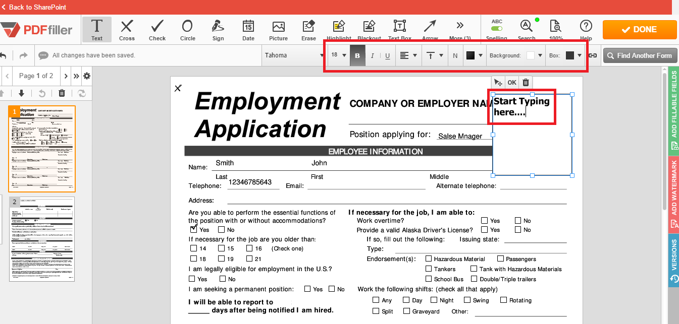 PDFfiller for integration with SharePoint