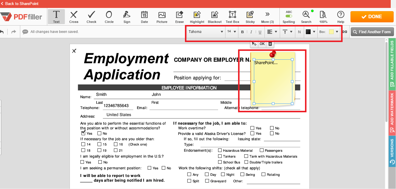 PDFfiller integration for SharePoint