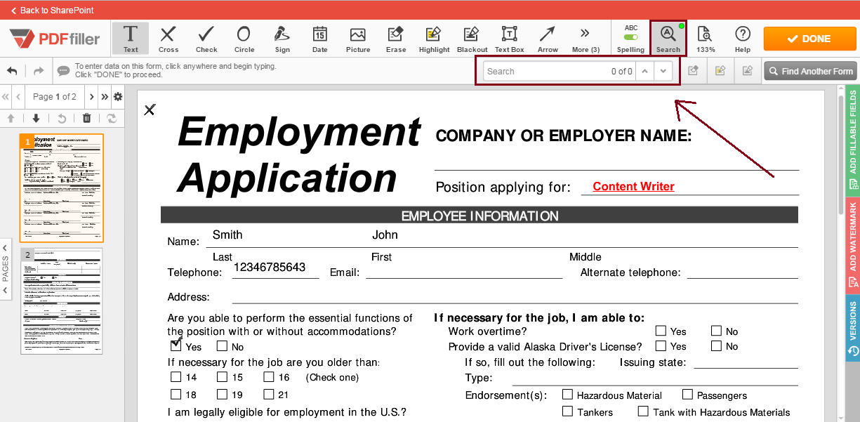 PDFfiller for SharePoint
