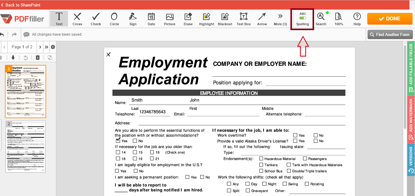 PDFfiller for integration with SharePoint