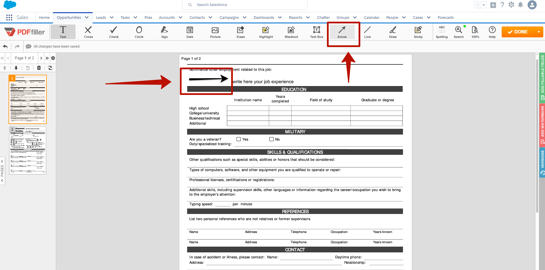 DaDaDocs integration with Salesforce