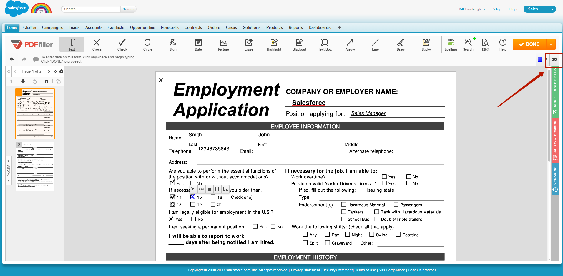 DaDaDocs for integration with Salesforce
