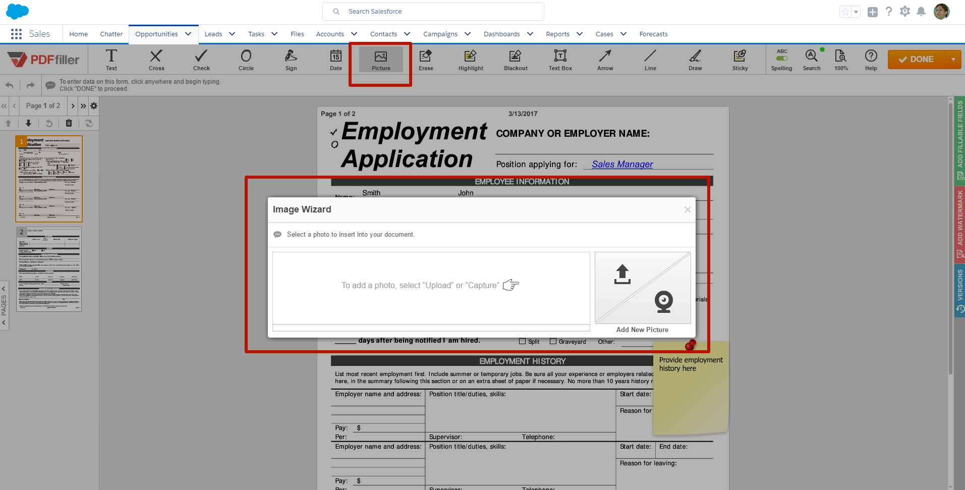 DaDaDocs integration with Salesforce account