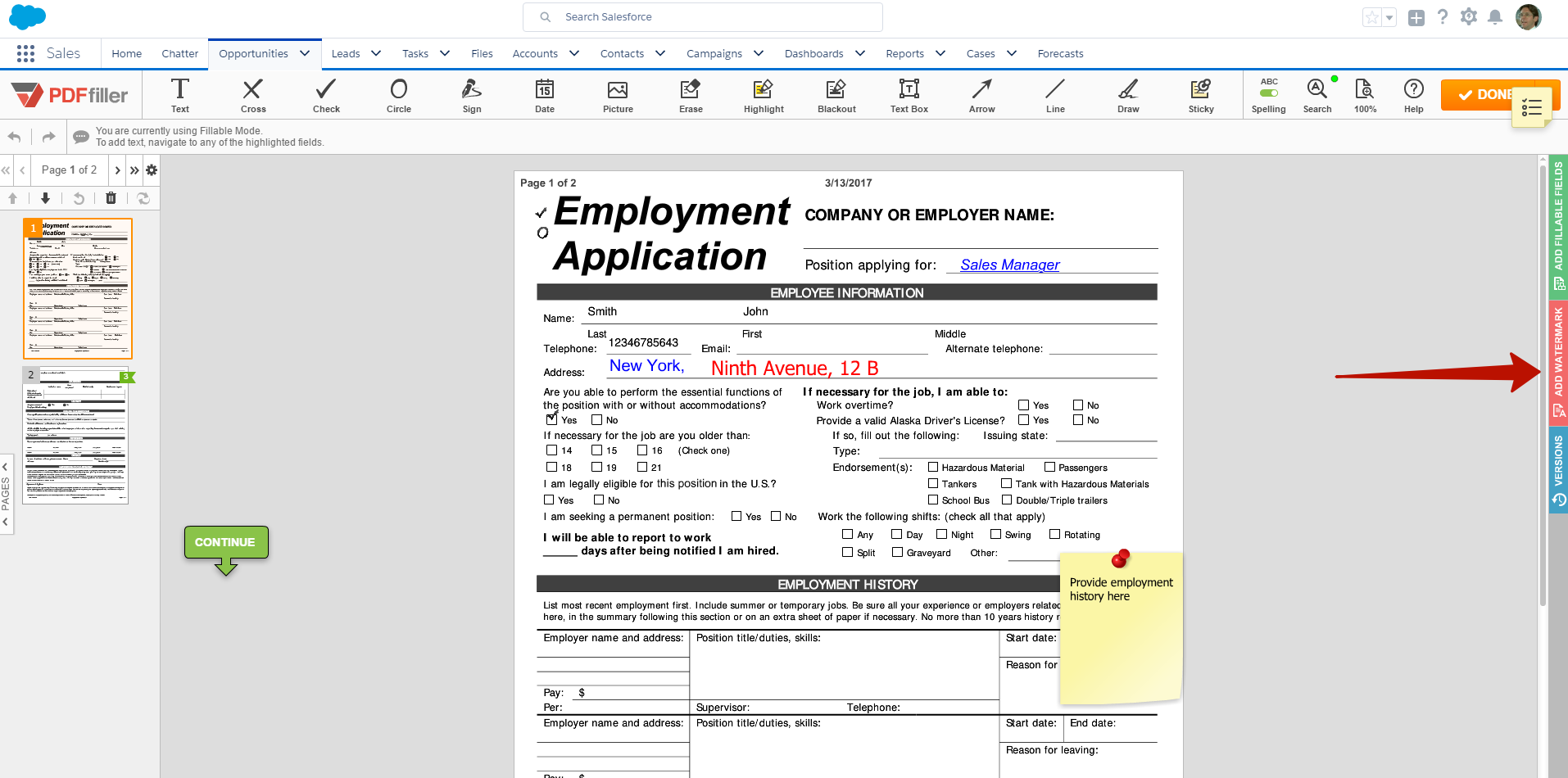DaDaDocs integration with Salesforce account