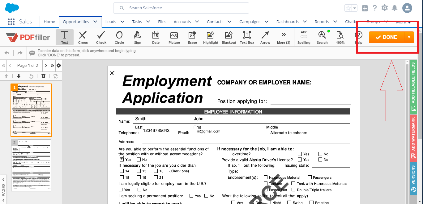 DaDaDocs Salesforce integration