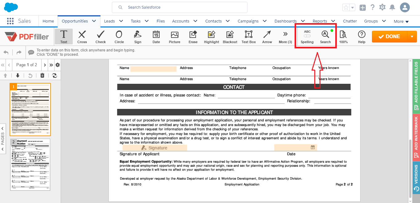 DaDaDocs for integration with Salesforce