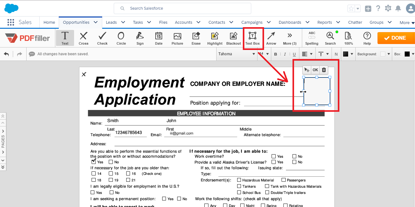 DaDaDocs integration with Salesforce account