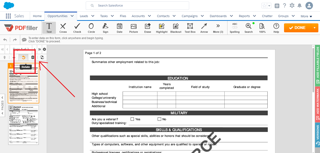 DaDaDocs Salesforce integration