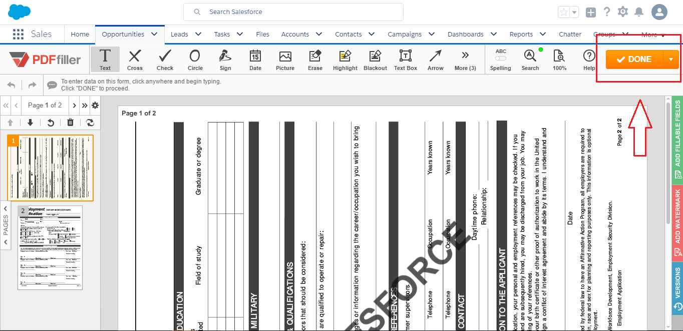 DaDaDocs integrates with Salesforce account
