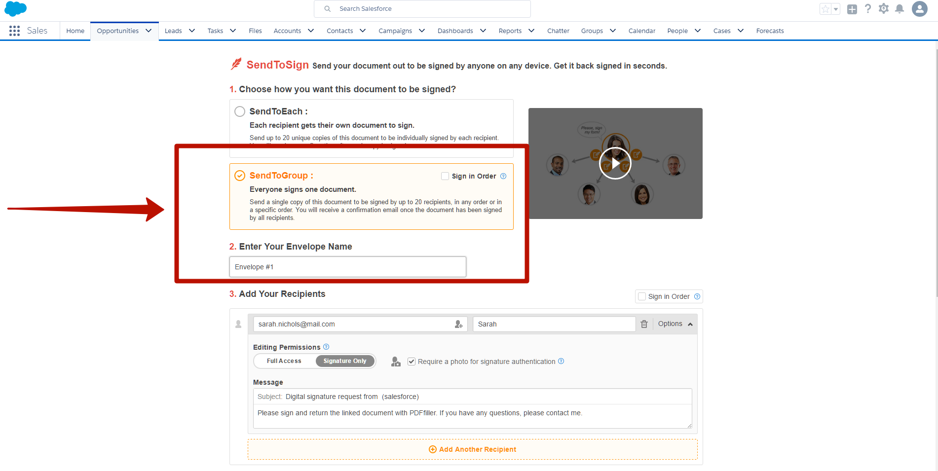 DaDaDocs integrates with Salesforce