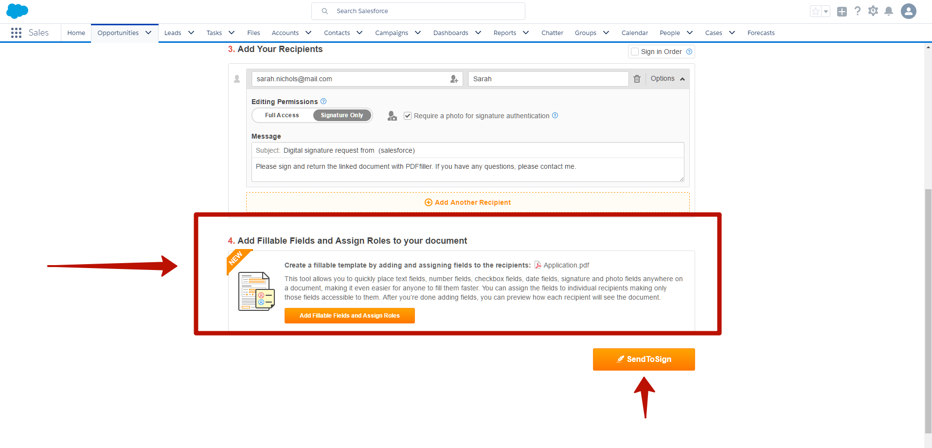 DaDaDocs integrates with Salesforce account