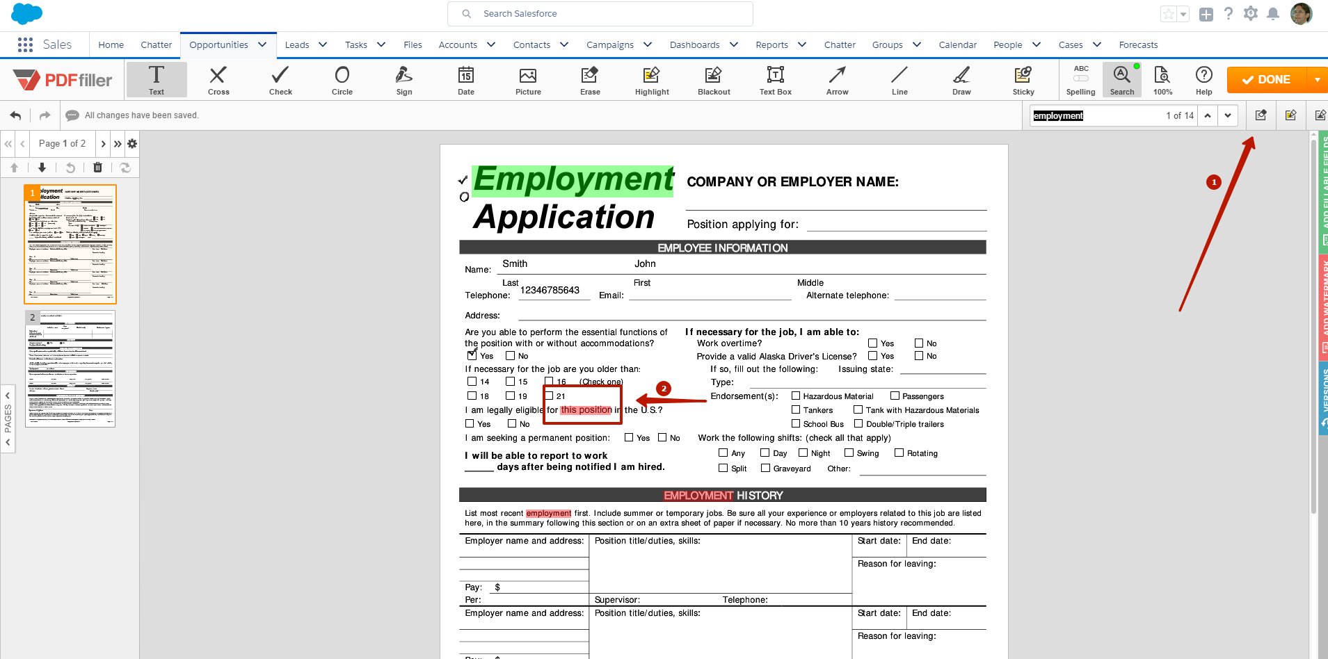 DaDaDocs for integration with Salesforce
