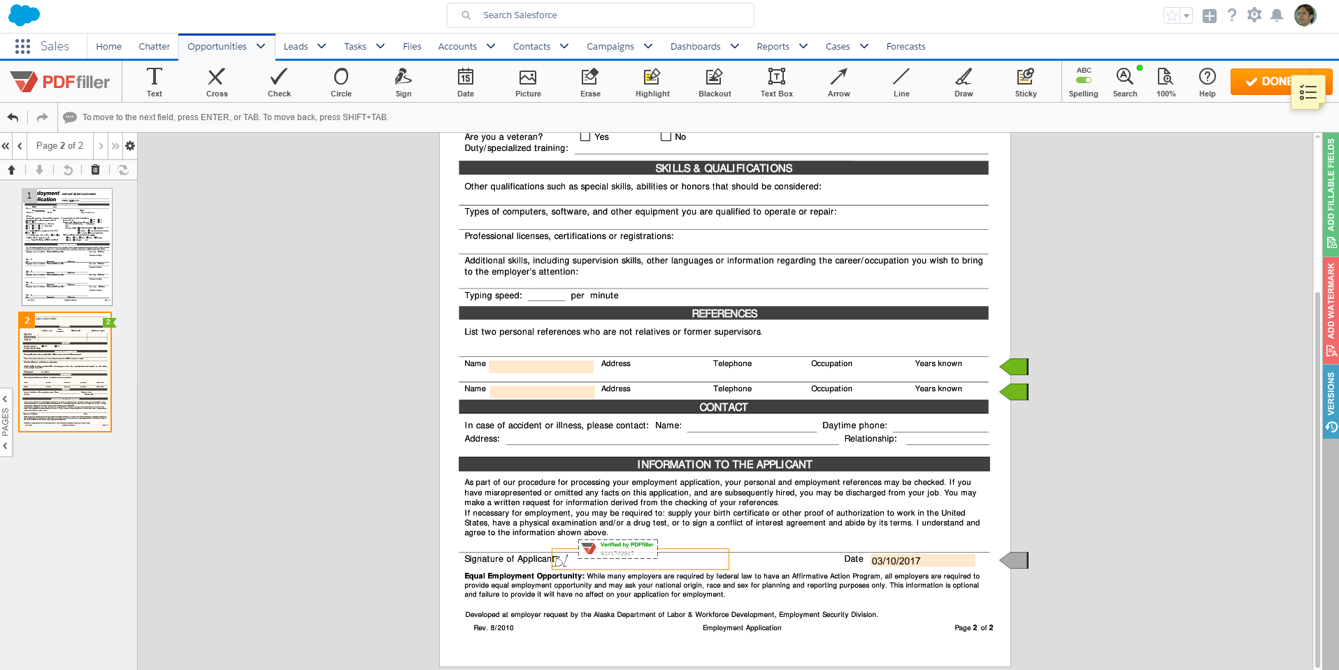 DaDaDocs integrates with Salesforce account