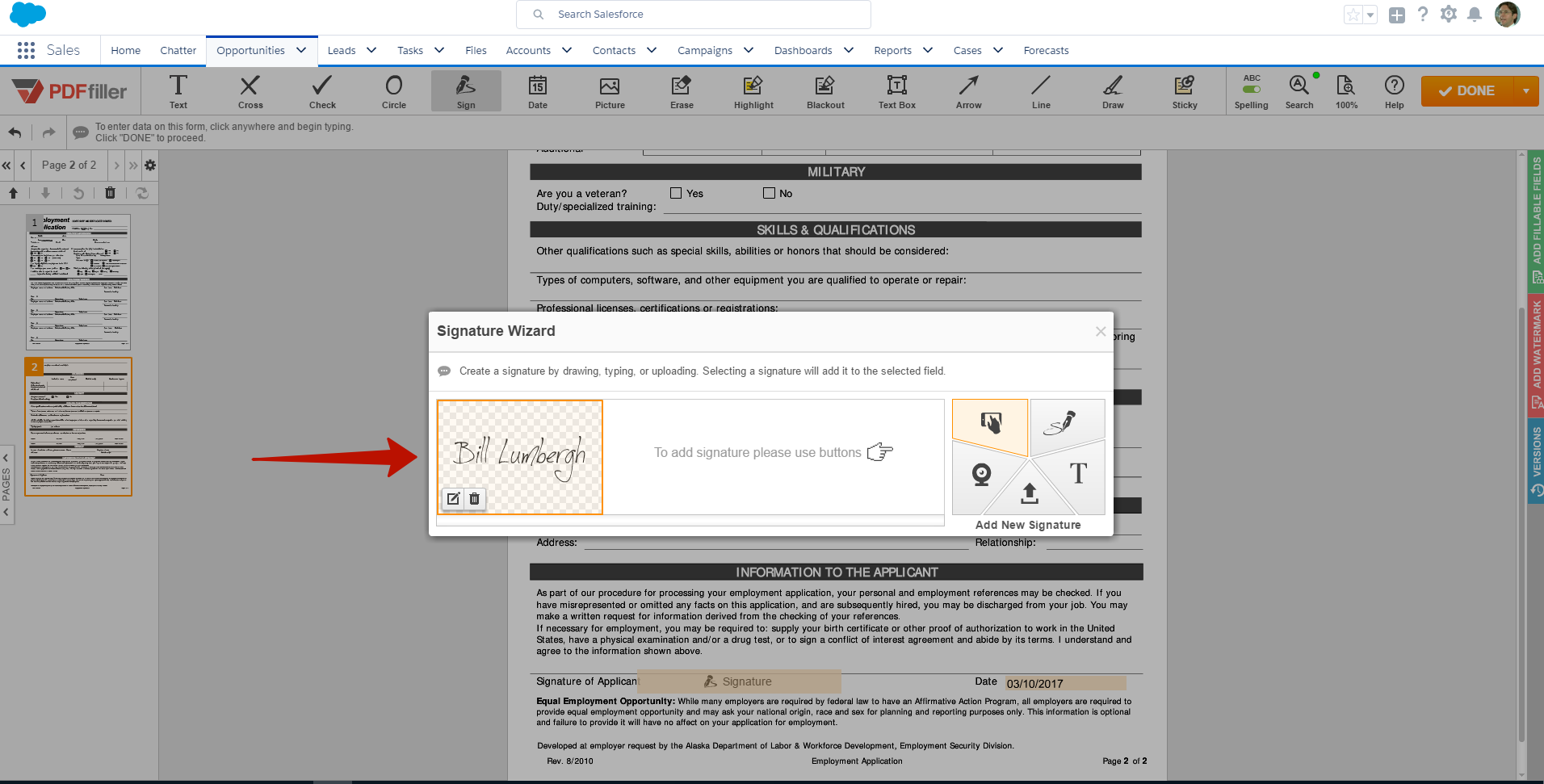 DaDaDocs for integration with Salesforce