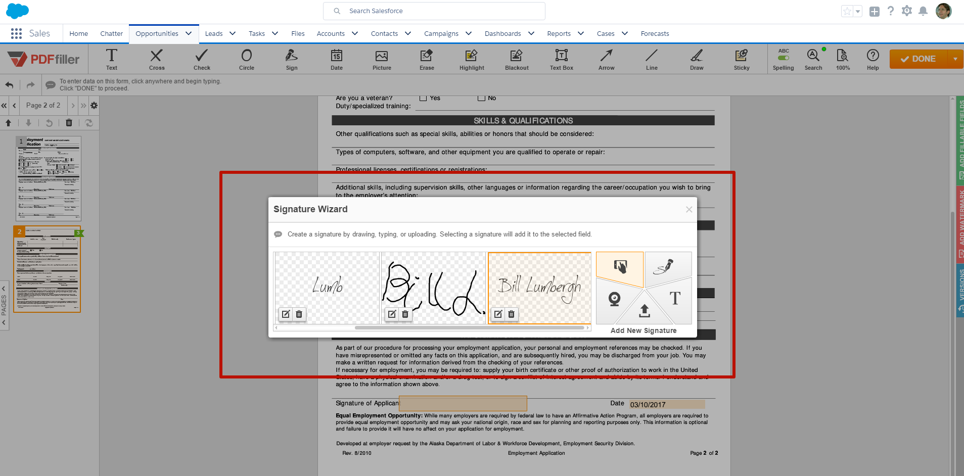DaDaDocs integrates with Salesforce account