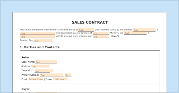 Sales contract