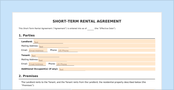 Short-Term Rental Agreement